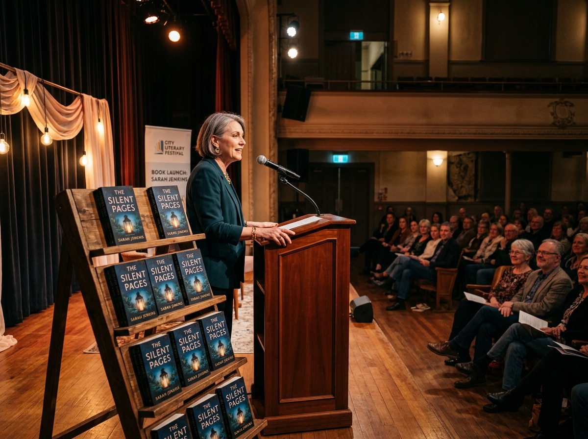 Literary Book Launch Event Stage